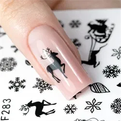 Sorte jule klistermærker, F283, GNB